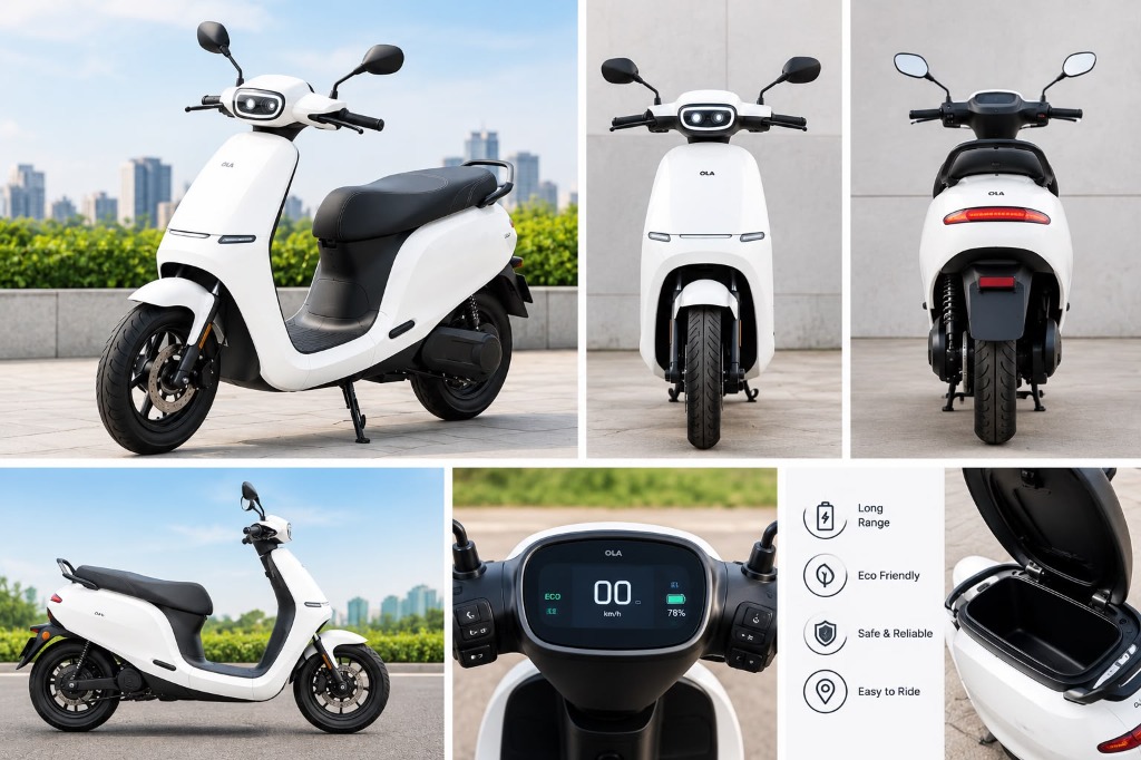 White E-Scooty All Angles View