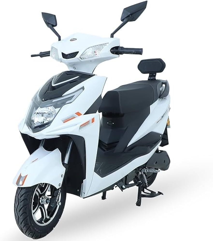 White E-Scooty Studio Portrait